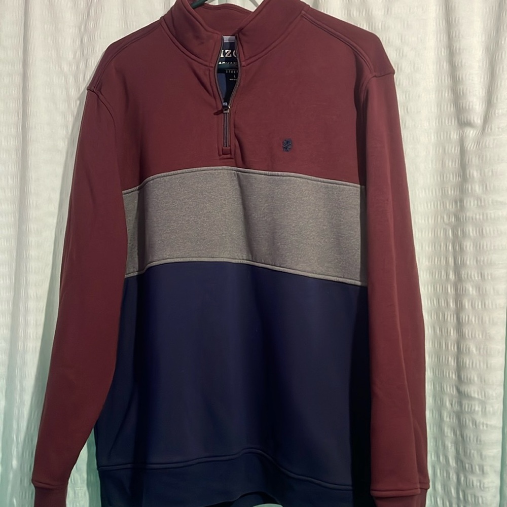 Izod 3 quarter zip pullover size large